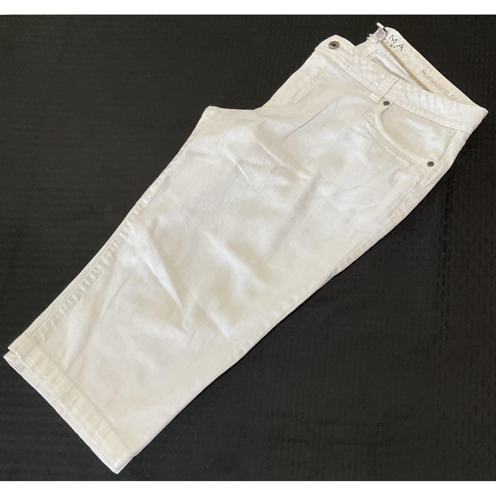 Sonoma Jeans Womens 14P White Capri Mid Rise Regular Denim Pants Summer Casual
